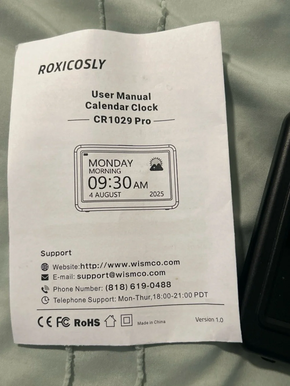 ROXICOSLY Digital Calendar Clock - Black